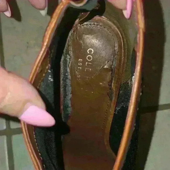 🌻Cole Haan Adella Mesh Leather Bootie Peep Toe 8.5 - Picture 5 of 6